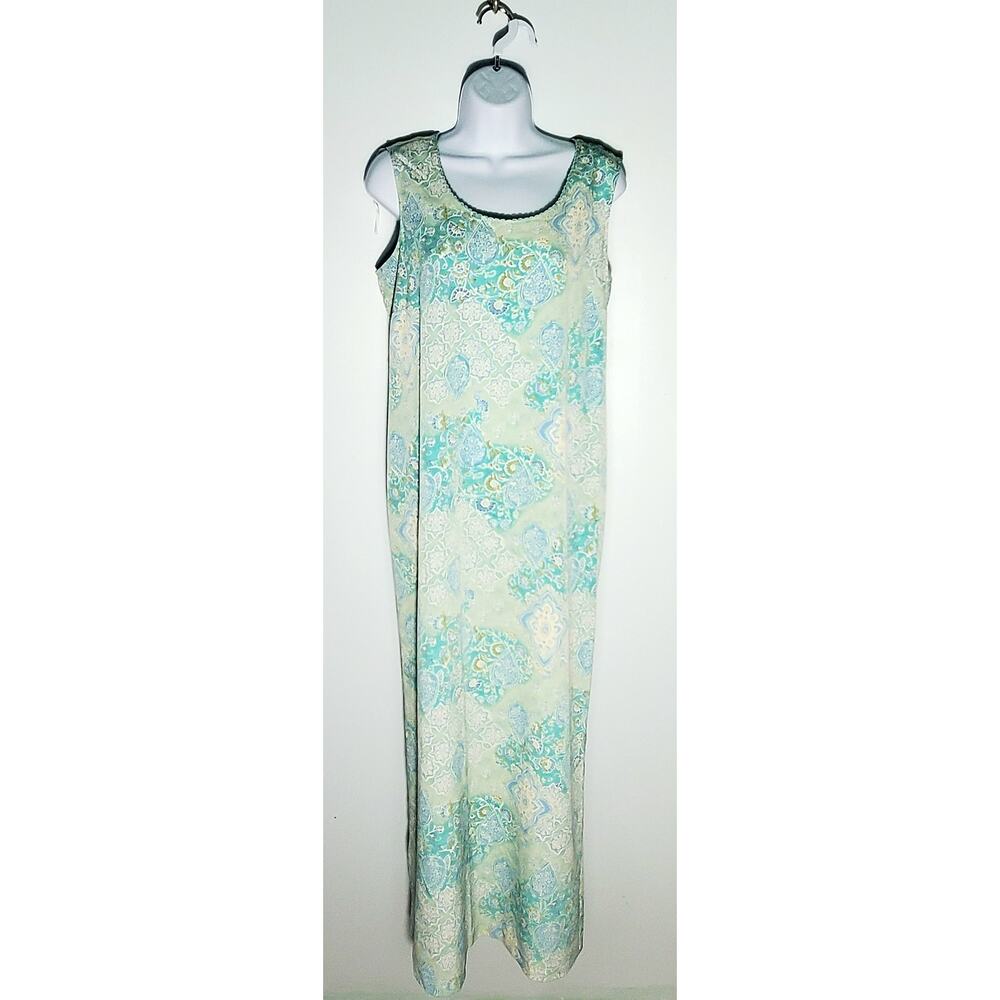 Vintage Norton McNaughton Blue Paisley Whimscle Dress Size Medium Swim Cover